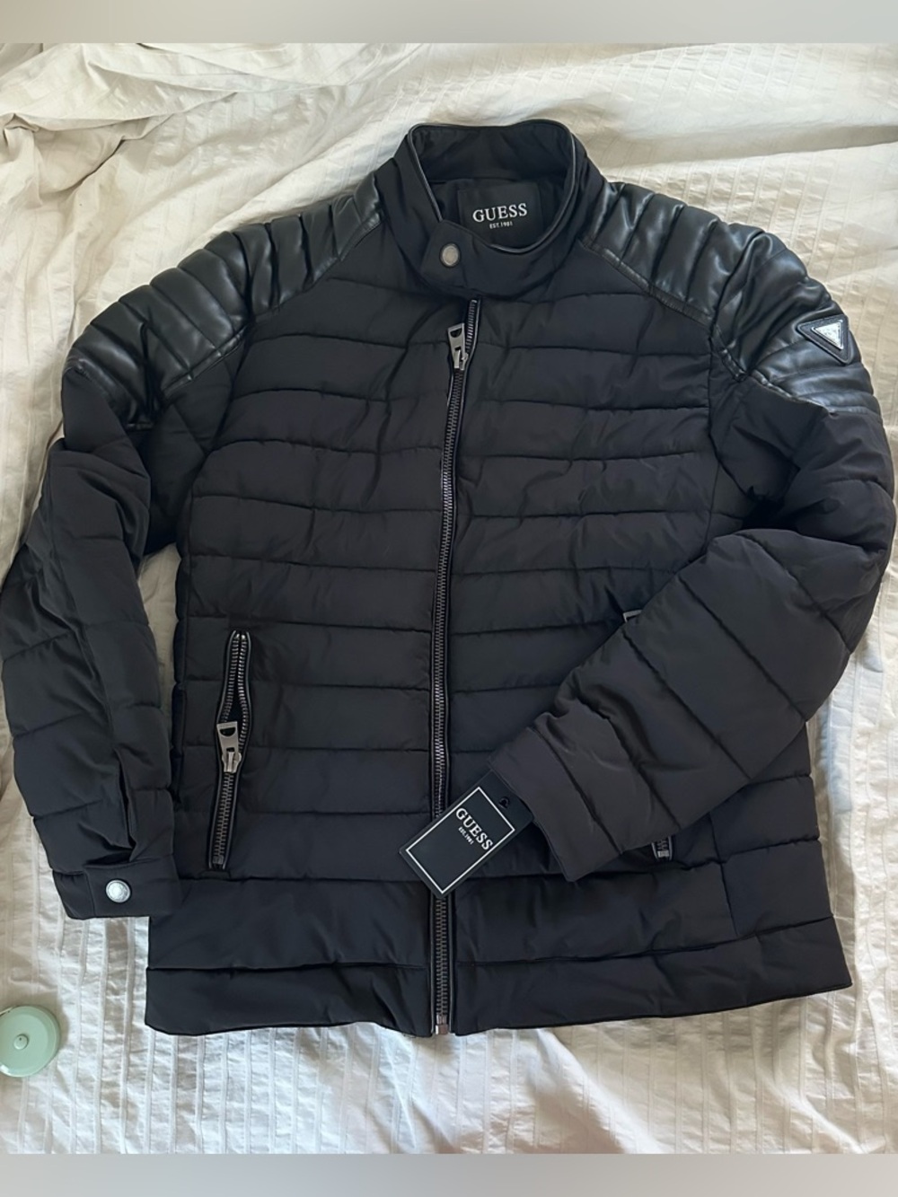 NWT Guess Men’s Black Quilted Puffer Jacket